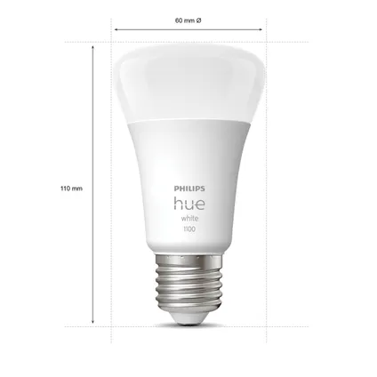 Philips Hue starterkit - warmwit licht - 3 lampen - E27 - 1100lm - 1 dimmer switch 8