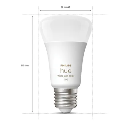 Philips Hue starterkit - wit en gekleurd - 2 lampen - E27 - 1100lm 9