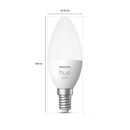 Philips Hue ledlamp kaars warm wit E14 5,5W 5