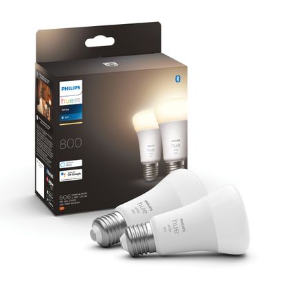 Ampoule LED Philips Hue blanc chaud E27 9W 2 pièces