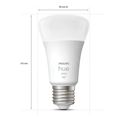 Ampoule LED Philips Hue blanc chaud E27 9W 2 pièces 7