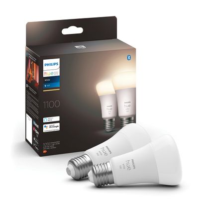 Ampoule LED Philips Hue blanc chaud E27 9,5W 2 pièces