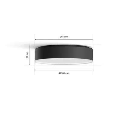 Philips Hue plafondlamp Enrave zwart ⌀26cm 10W met Hue Dimmer switch 4