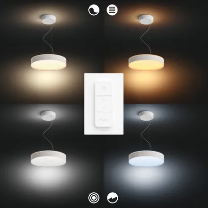 Philips Hue hanglamp Enrave wit ⌀42,5cm 33,5W met Hue Dimmer switch 4