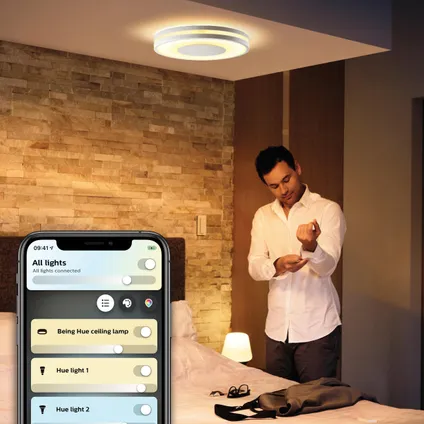 Philips Hue plafondlamp Being wit 22,5W met Hue Dimmer switch 3