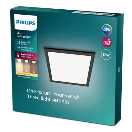 Philips plafondlamp Touch zwart 12W 2