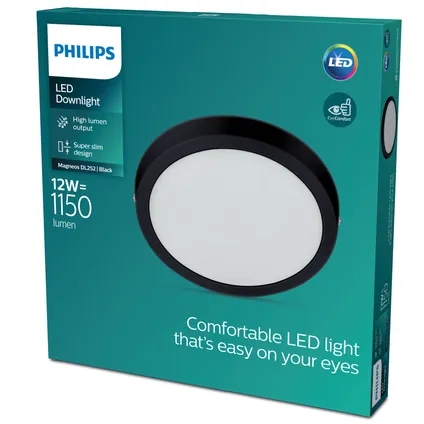Philips plafondlamp Magneos led zwart ⌀21cm 12W 5