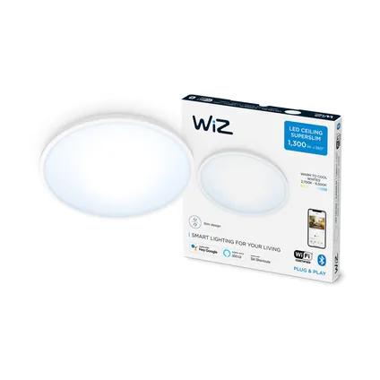 WiZ plafondlamp SuperSlim wit ⌀24,2cm 14W 3