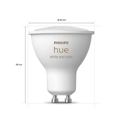 Philips Hue starterkit - wit en gekleurd licht - 3-lampen - GU10 - 1 dimmer switch 9
