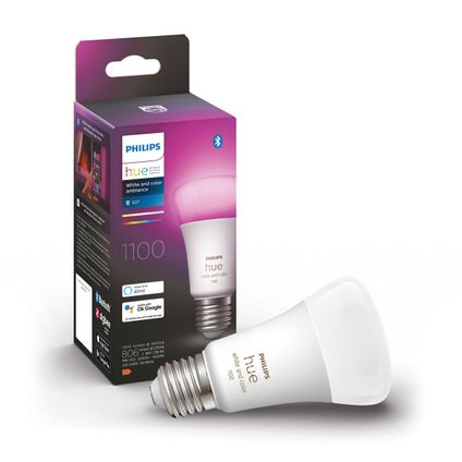 Ampoule LED Philips Hue lumière blanche et colorée E27 11W