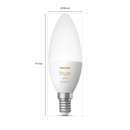 Philips Hue kaarslamp E14 4W 2 stuks 6