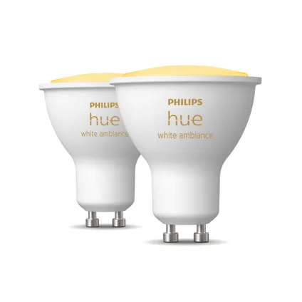 Spot LED Philips Hue GU10 4,3W 2 pièces 8