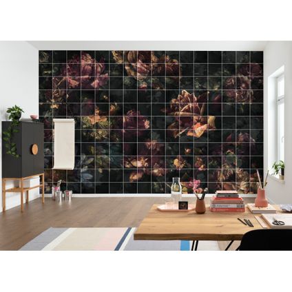 Komar fotobehang Tiles Flowers