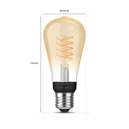 Ampoule LED à filament intelligente Philips Hue E27 7W 2