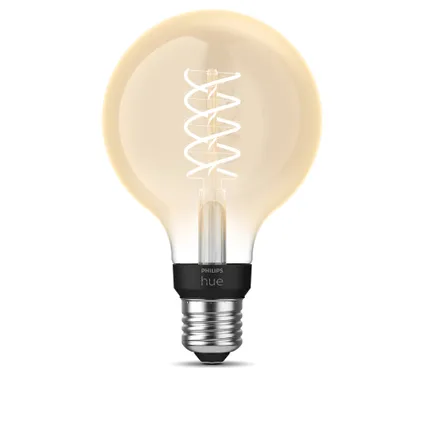 Ampoule LED intelligente filament Philips Hue G93 blanc chaud E27 7,2W 6