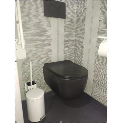 Allibert inbouwreservoir set Nero | Zwarte randloos toiletpot 2
