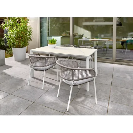 Table de jardin Central Park Ciotat aluminium/gris 160x90cm 16