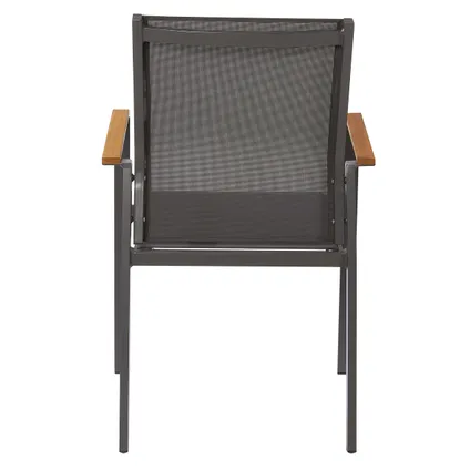 Chaise de jardin Central Park Limoux empilable anthracite textilène/bois de teck 12