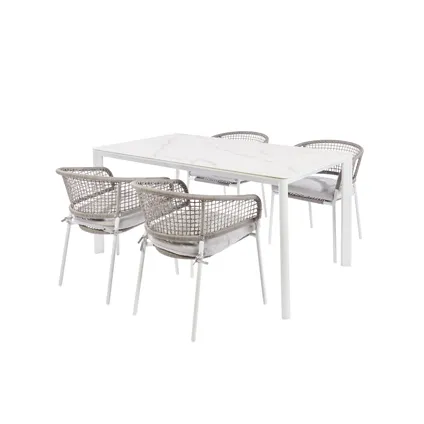 Chaise de jardin Central Park Ciotat aluminium/osier gris clair 6