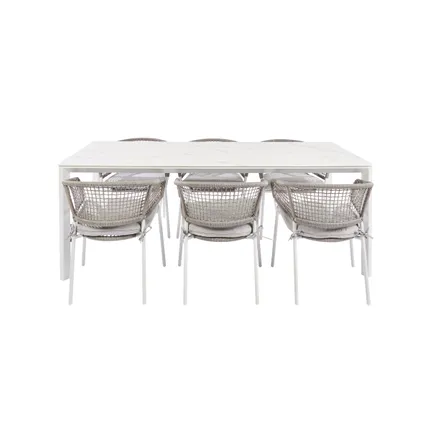 Chaise de jardin Central Park Ciotat aluminium/osier gris clair 15