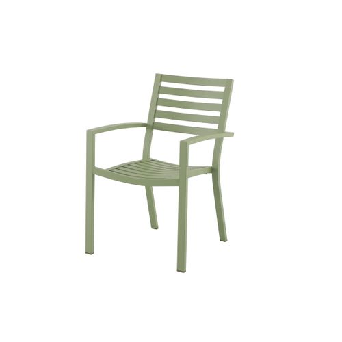 Chaise de jardin Central Park empilable en aluminium vert olive 61,5x57,5x85,5cm