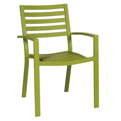 Chaise de jardin Central Park empilable en aluminium vert olive 61,5x57,5x85,5cm 3