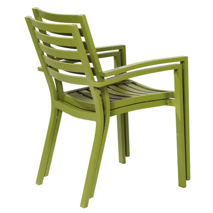 Chaise de jardin Central Park empilable en aluminium vert olive 61,5x57,5x85,5cm 5