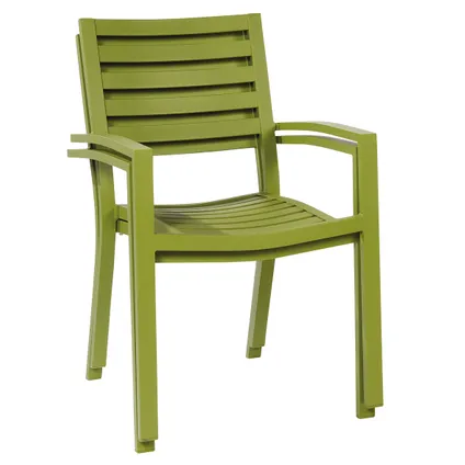 Chaise de jardin Central Park empilable en aluminium vert olive 61,5x57,5x85,5cm 6