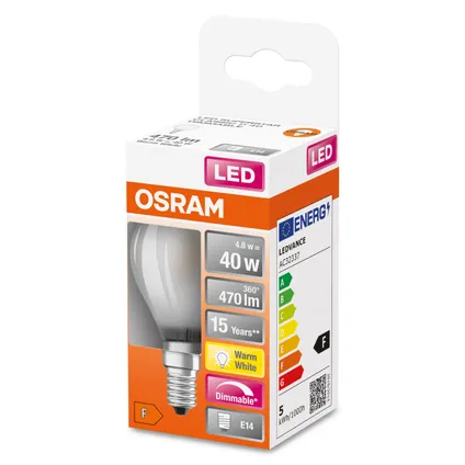 Ampoule LED Osram Retrofit Classic P gradable blanc chaud E14 4,8W 4