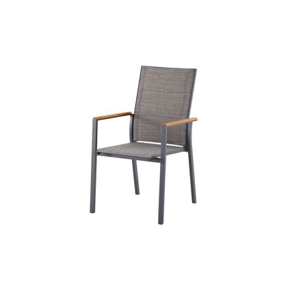 Chaise de jardin Central Park Banyuls aluminium/bois de teck 66,5x55,5x93cm