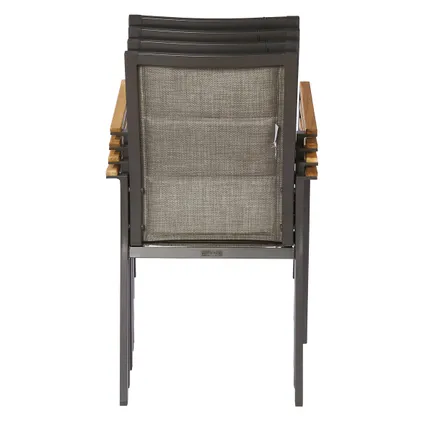 Chaise de jardin Central Park Banyuls aluminium/bois de teck 66,5x55,5x93cm 2