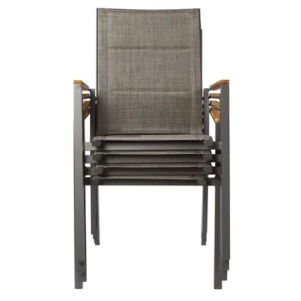 Chaise de jardin Central Park Banyuls aluminium/bois de teck 66,5x55,5x93cm 4