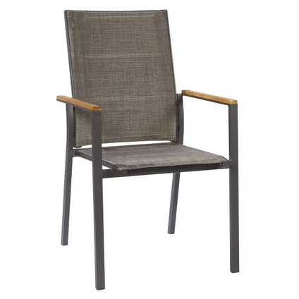 Chaise de jardin Central Park Banyuls aluminium/bois de teck 66,5x55,5x93cm 5