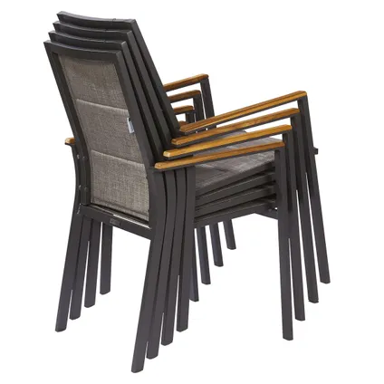 Chaise de jardin Central Park Banyuls aluminium/bois de teck 66,5x55,5x93cm 6