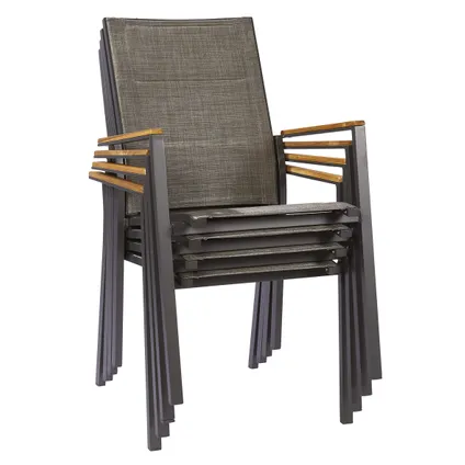 Chaise de jardin Central Park Banyuls aluminium/bois de teck 66,5x55,5x93cm 7