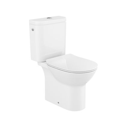 Roca duoblok toilet Athena I PK aansluiting I Soft-close toiletzitting wit
