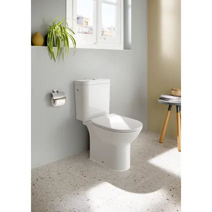 Roca duoblok toilet Athena I Universele afvoer I Soft-close & Quick release toiletzitting wit 2
