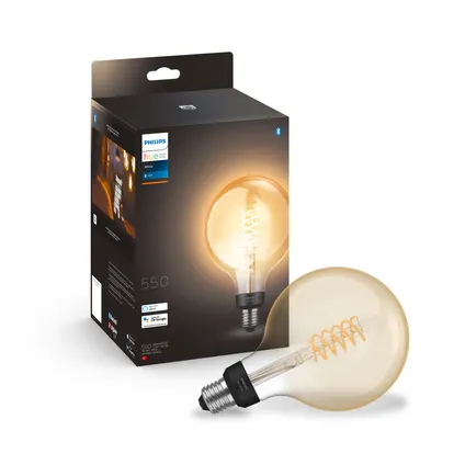 Philips Hue filamentlamp globe G125 LED warm wit licht E27 6