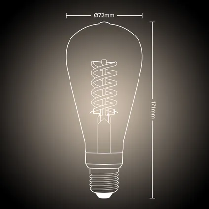 Ampoule LED à incandescence Philips Hue edison ST72 blanc chaud E27 7W 7