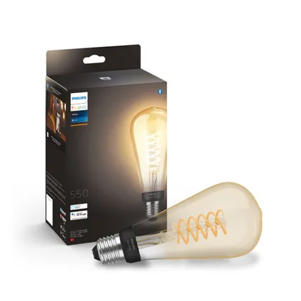 Ampoule LED à incandescence Philips Hue edison ST72 blanc chaud E27 7W 8