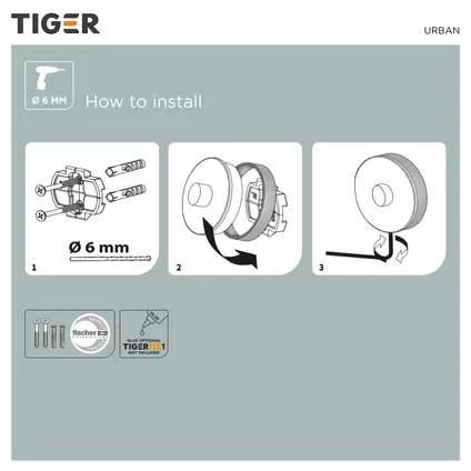 Tiger toiletaccessoireset Urban toiletborstel met houder + toiletrolhouder zonder klep + handdoekhaak zwart 11
