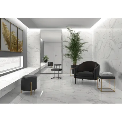Wand- en vloertegel Torano Statuario - Keramiek - 60x60cm - Pakketinhoud 1,44m² 5