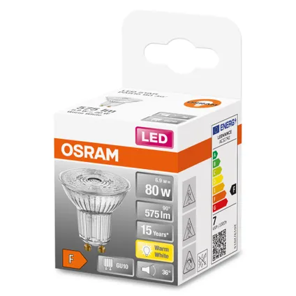 Ampoule LED à réflecteur Osram Star PAR16 blanc chaud GU10 6,9W 2