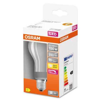 Osram ledlamp Superstar Classic A dimbaar warm wit E27 18W 2
