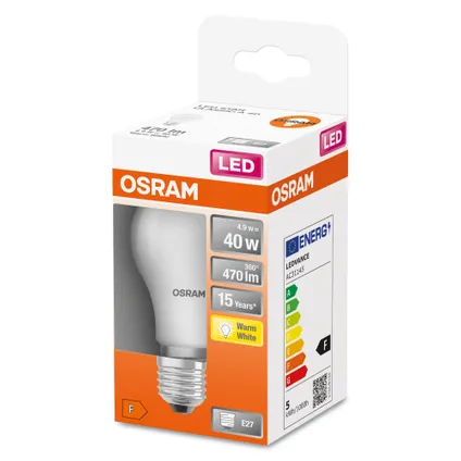 Osram ledlamp Star Classic A E27 warm wit 4,9W 2