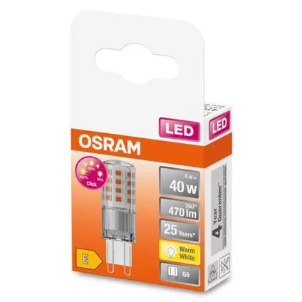 Ampoule LED Osram Pin gradable sur 3 niveaux blanc chaud G9 4W 2
