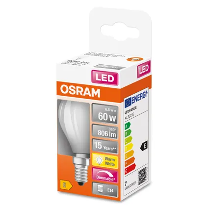 Osram ledfilamentlamp Retrofit Classic P dimbaar warm wit E14 6,5W 4