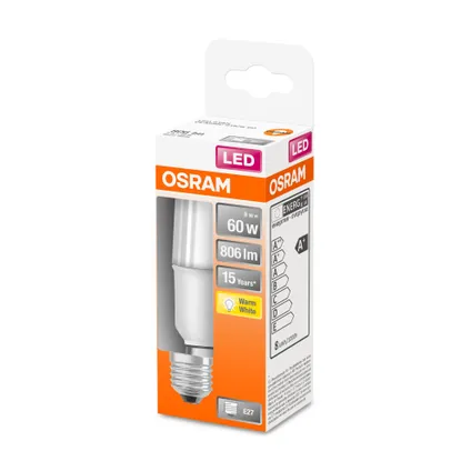 Ampoule LED Osram Star Stick blanc chaud E27 8W 2