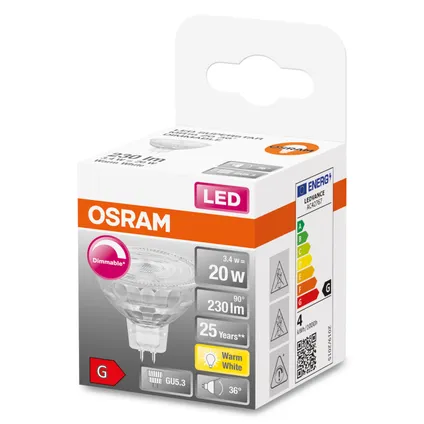 Osram ledreflectorlamp Superstar MR16 dimbaar warm wit GU5.3 3,4W 3