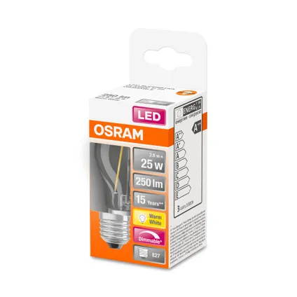 Osram ledlamp Retrofit Classic P dimbaar warm wit E27 2,8W 2